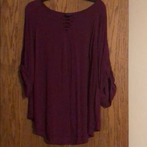 Torrid 3/4 sleeve plum blouse
